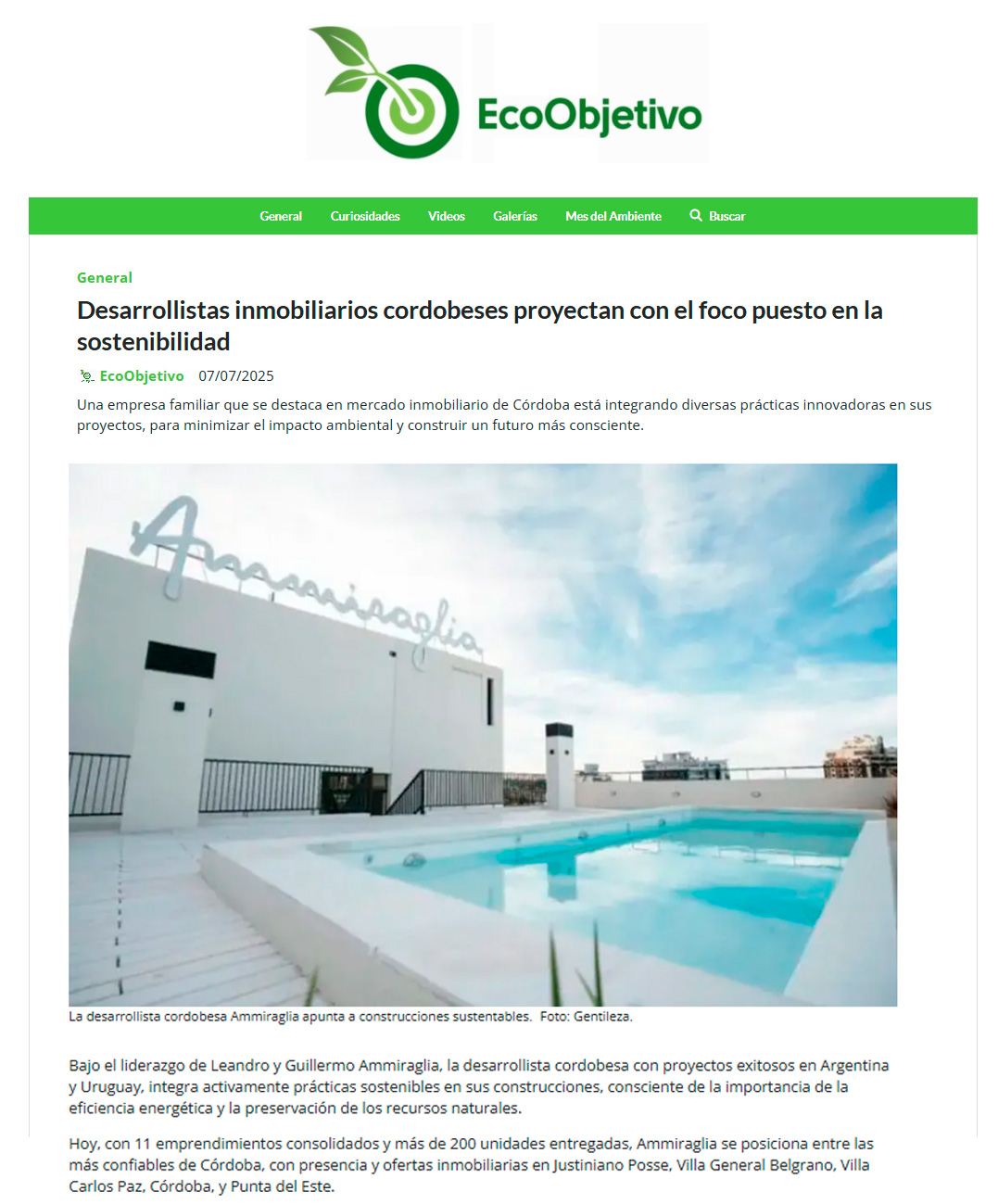 Ammiraglia Desarrollista en EcoObjetivo